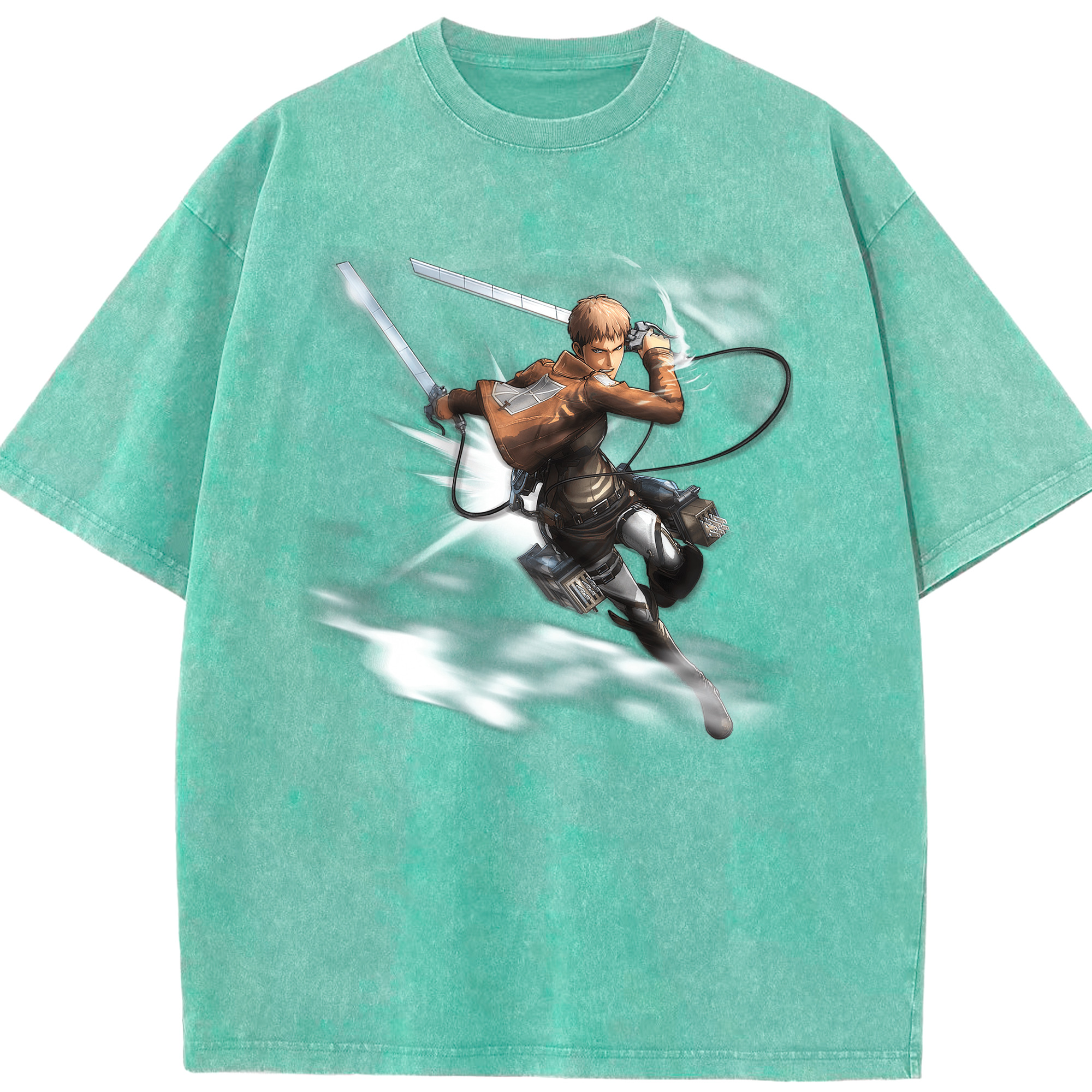 （画像用） 進撃の巨人 ジャン・キルシュタイン Attack on Titan Jean Kirstein 綿100% ヴィンテージ風 半袖Tシャツ（フロントプリント）
